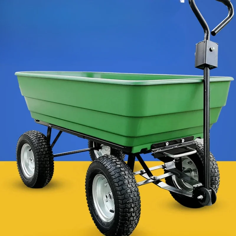 

Four Wheeled Handcart Flatbed Truck Trailer Dump Truck Folding Small Cart Agricultural Push Truck Handling Household Use