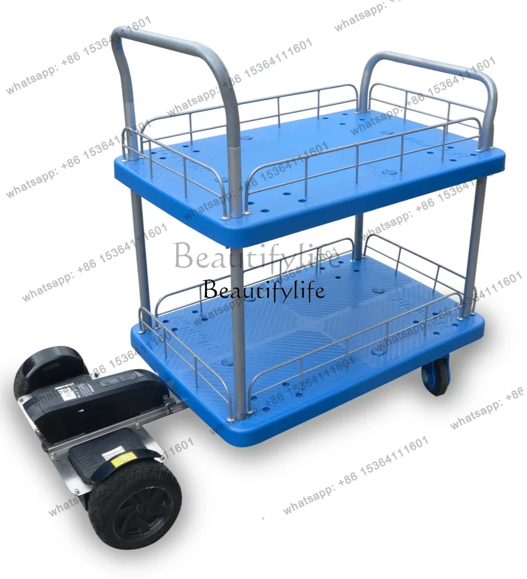 FG10- Small motion-sensing double-layer trolley warehouse freight flat-panel electric truck