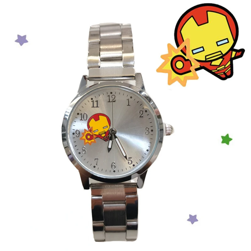 New Disney Spiderman Children Watches Waterproof Stainless Steel Cartoon Watch for Kids Boy Quartz Wristwatch Clock Dropshipping