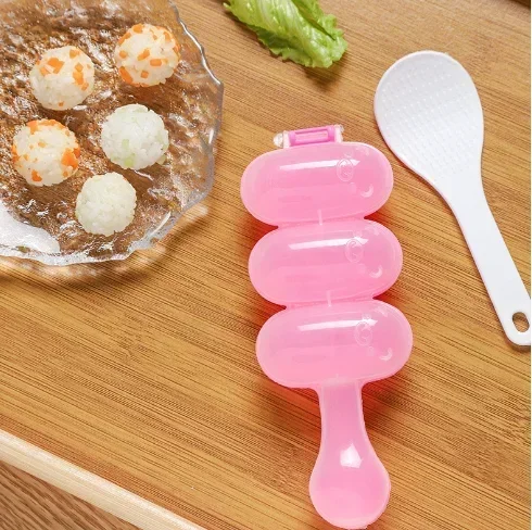 1Set Rice Scoop and Shake Rice Ball Mold Spherical Rice Ball Three-step Mold Shake Onigiri Mold Bento Accessories