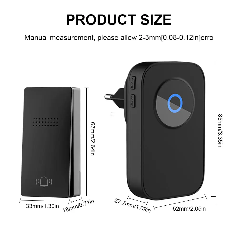 Waterproof Wireless Doorbell Home Welcome Smart Home Door bell 150m Remote Smart Bell Chime EU UK US Plug Optional
