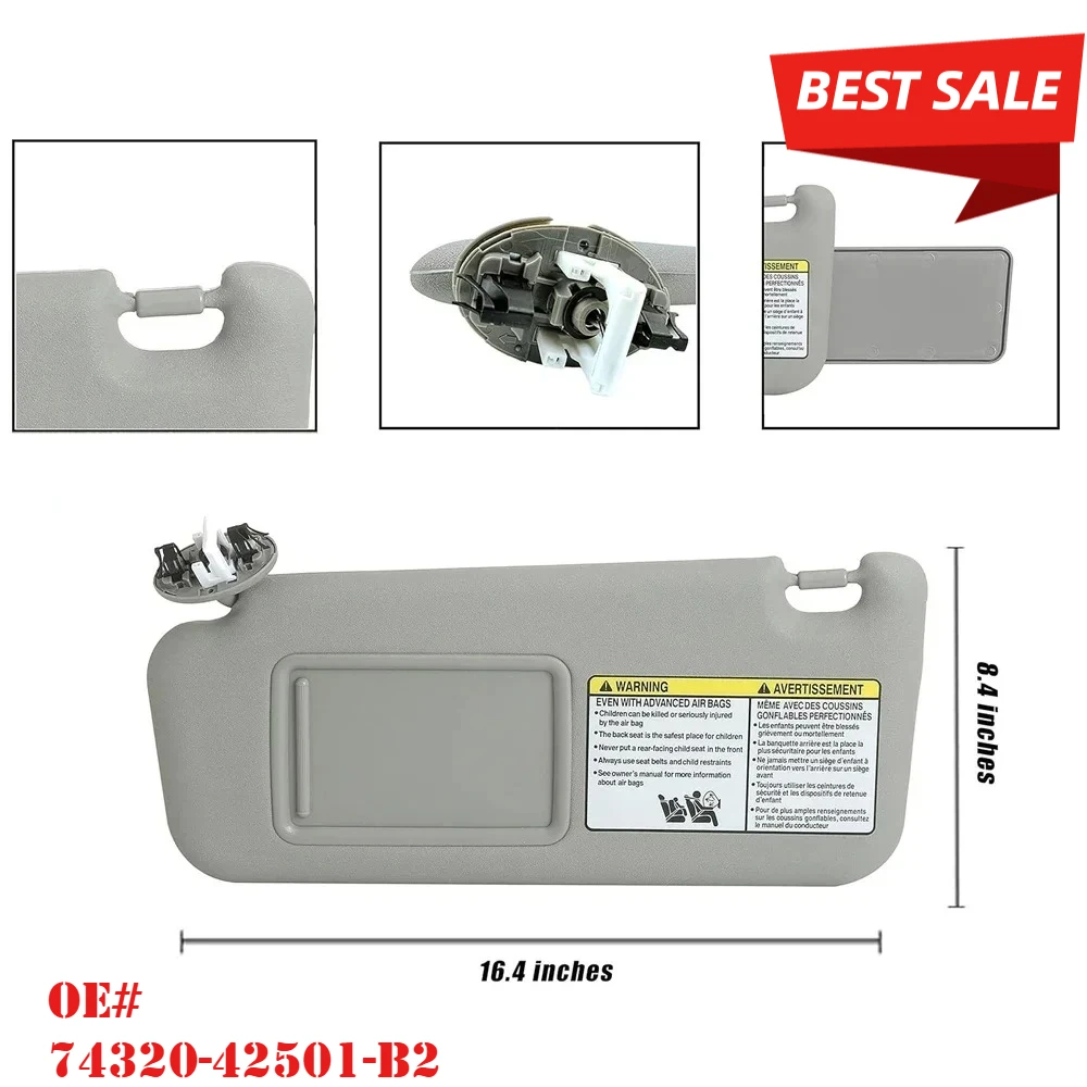 

Car Front SunVisor Panel w/Makeup Mirror Light Sun Visor 74320-42501-B2 For Toyota RAV4 RAV 4 06-13 W/Vanity Light Relace rav-4