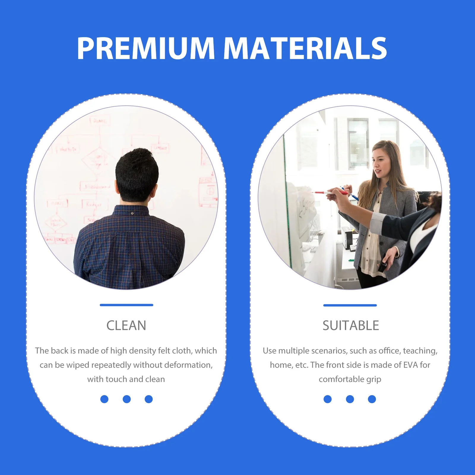 

36Pcs Whiteboard Eraser Portable Eva Felt Cloth Eraser for Office Classroom Home Reusable Lightweight Erasable Whiteboard