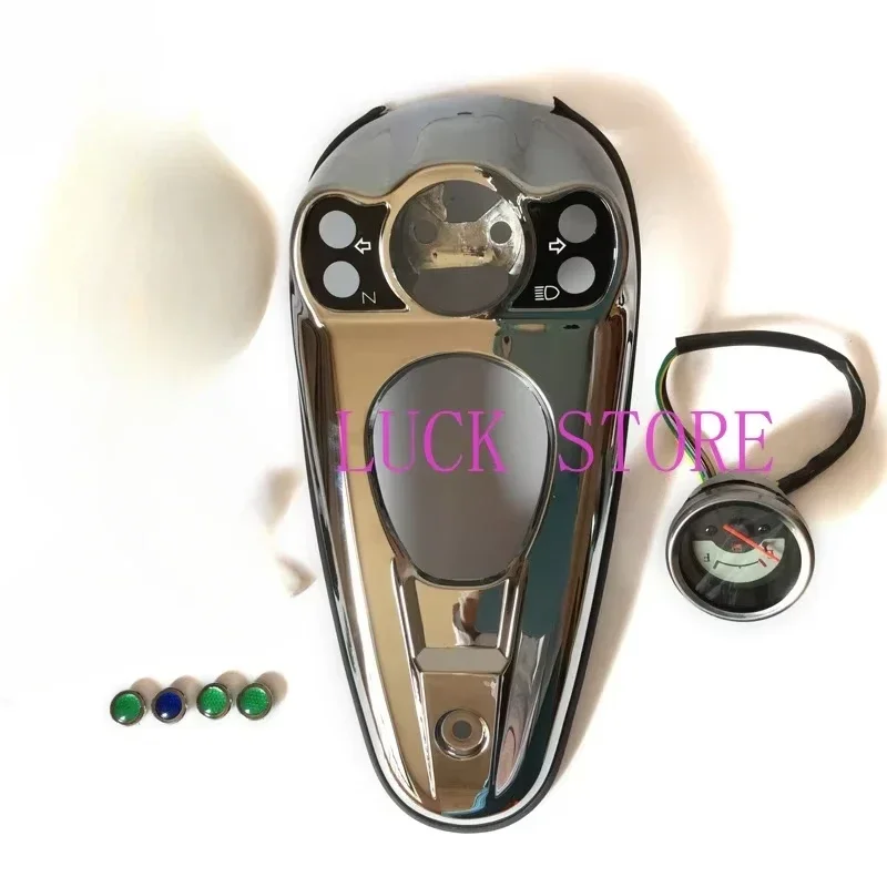 For  Lifan QJ150 QJ125 Fuel Tank Gauge Assembly, Fuel Tank Decoration Cover, Gear Gauge, Electroplated Housing
