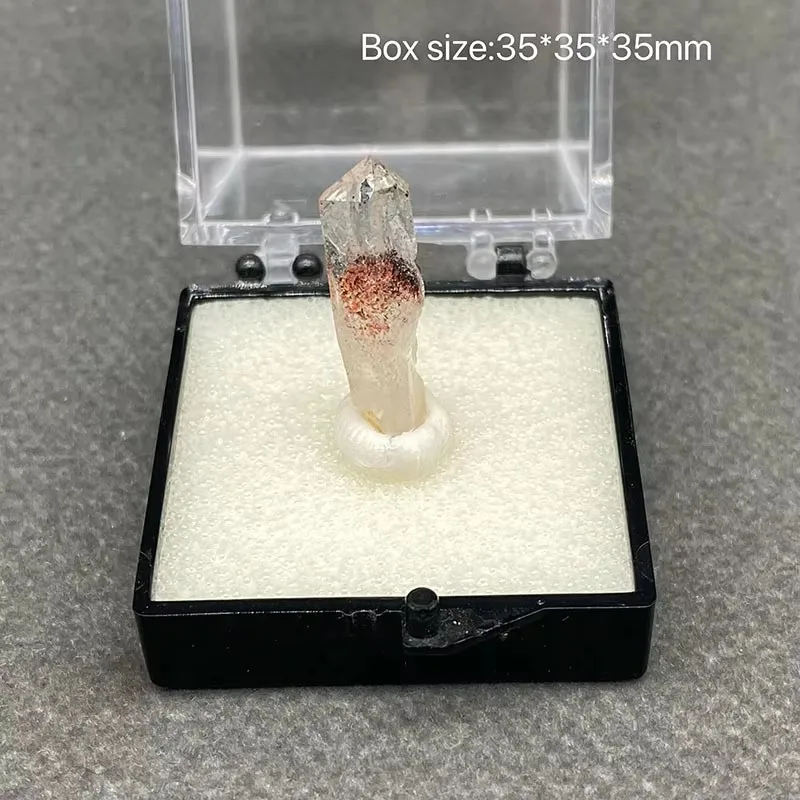100% natural pointed tip Strawberry Quartz  mineral specimens gemstone collection jewelry pendant ornaments +Box size:35*35*35mm