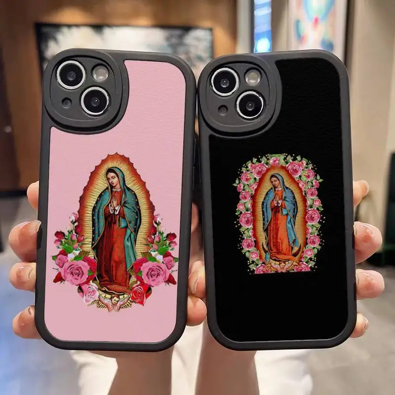 Virgin De Guadalupe Virgen Mary Phone Case For IPhone 14 13 12 11 Pro Max Mini Xs X Xr 7 8 Plus SE2020 Leather Cover