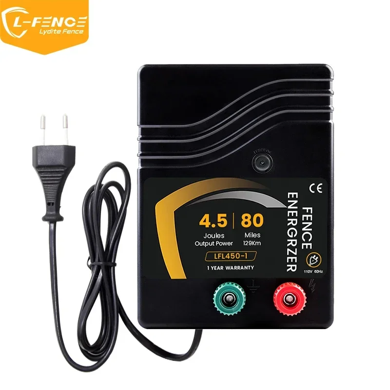 Lydite LFL450-1 4.5J 80Miles AC Electric Fence Controller OEM Waterproof Farm Electric Fence Energizer For Cattle