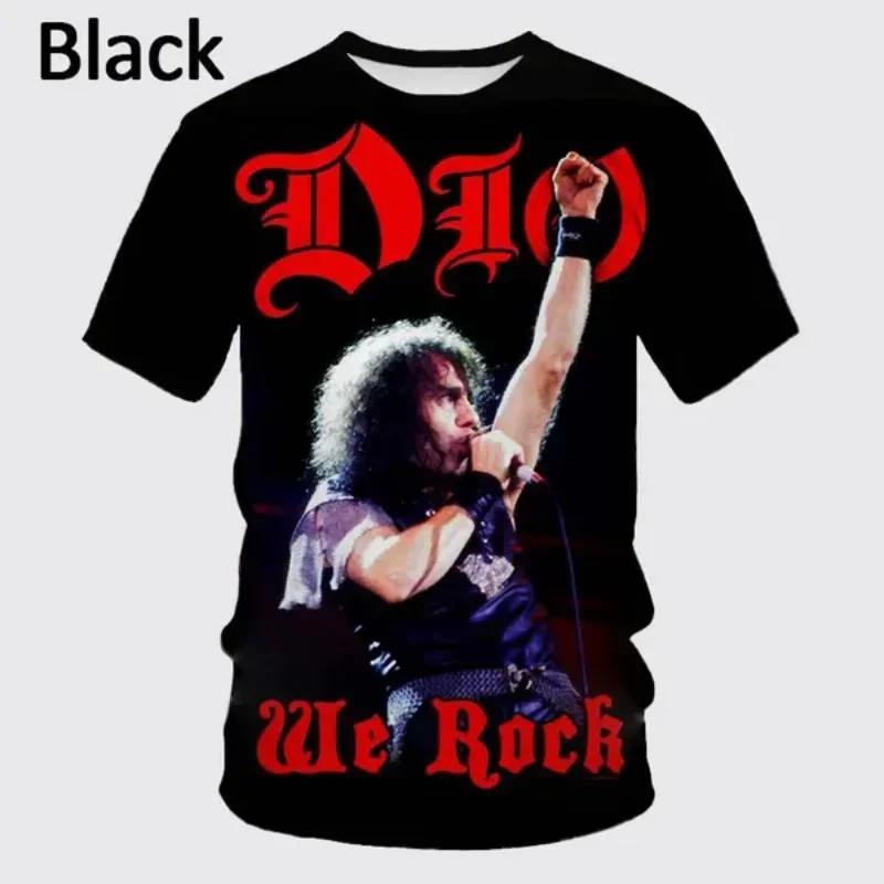 Moda męska odzież New Metal Rock Dio Band 3D T-shirt z nadrukiem Hip Hop Street Unisex Oversized T Shirt Harajuku z krótkim rękawem