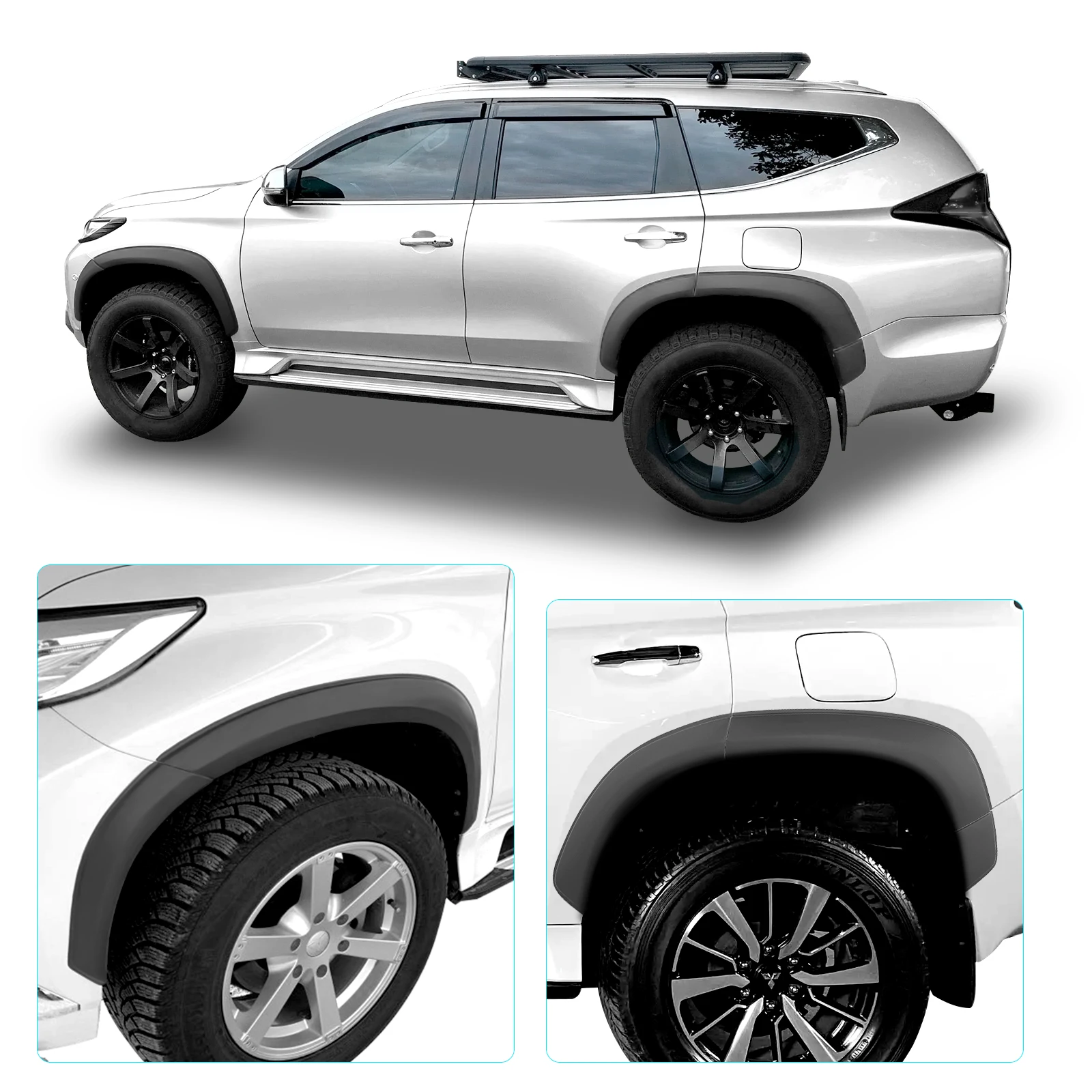 4.3\'\' Fender Flares For Mitsubishi Pajero Sport 2015~2019 Mitsubishi Montero Sport Mudguards Mitsubishi Shogun Sport Wheel Arch