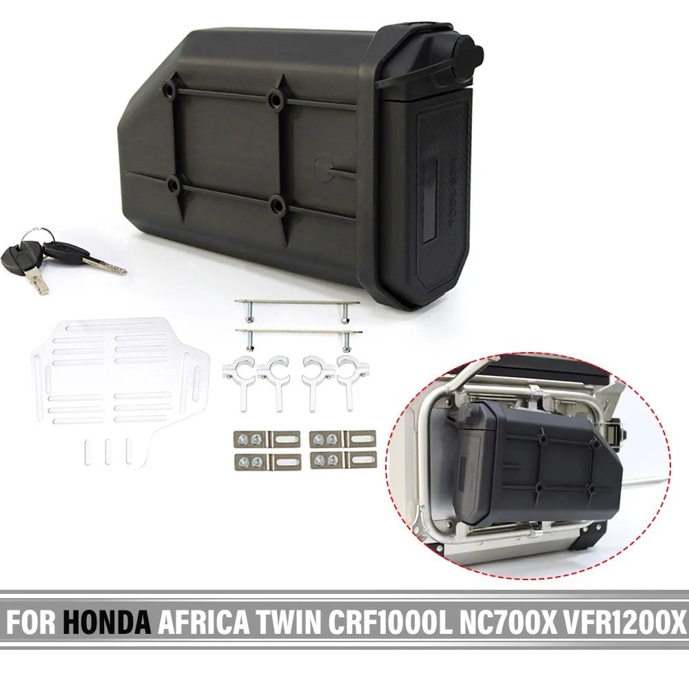 For HONDA Africa Twin CRF1000L NC700X VFR1200X Crosstourer Motorcycle Toolbox Tool Box Waterproof Side Decorative Box