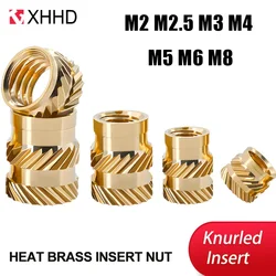 Brass Insert Nut M1 M1.4 M1.6 M2 M2.5 M3 M4 M5 M6 M8 Knurled Thread Nutsert Hot Melt Heat Injection Molding Embedded Copper Nut