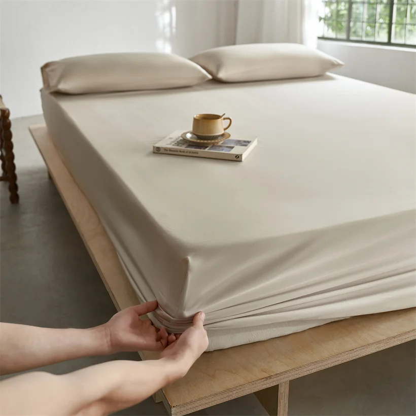 Sábana Ajustable 100% Seda de Morera 22 Momme con Elásticos, Funda de Colchón de Bolsillo Profundo, Cuidado de la Piel, Ropa de Cama Suave y Saludable