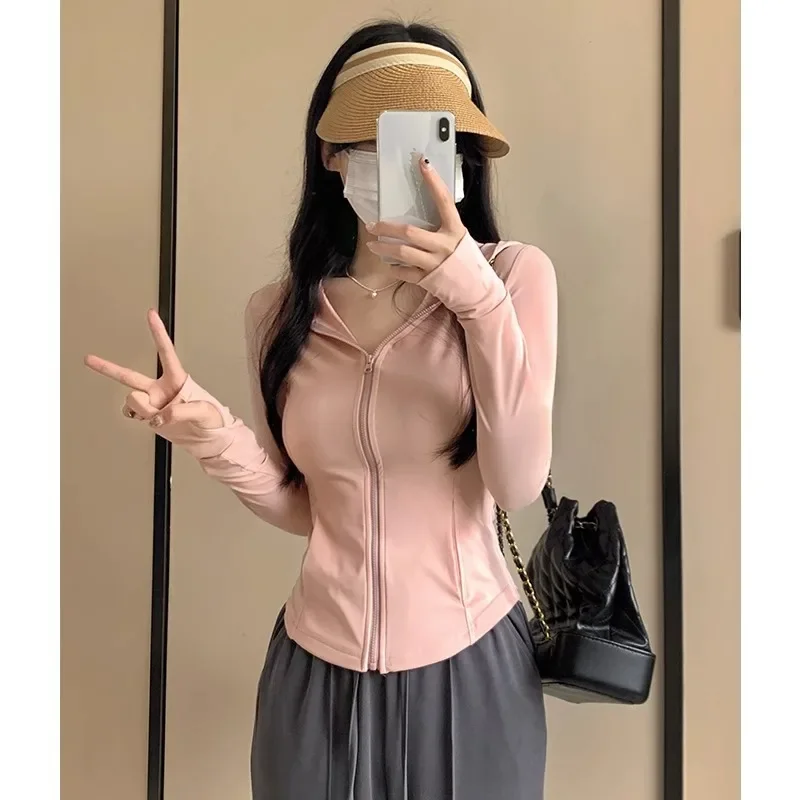 2025 New Yoga Coat Short Sports Jacket Women's Fitness Clothes Slimming Body Sculpting Zipper Yoga Jacket Sports Hoodie