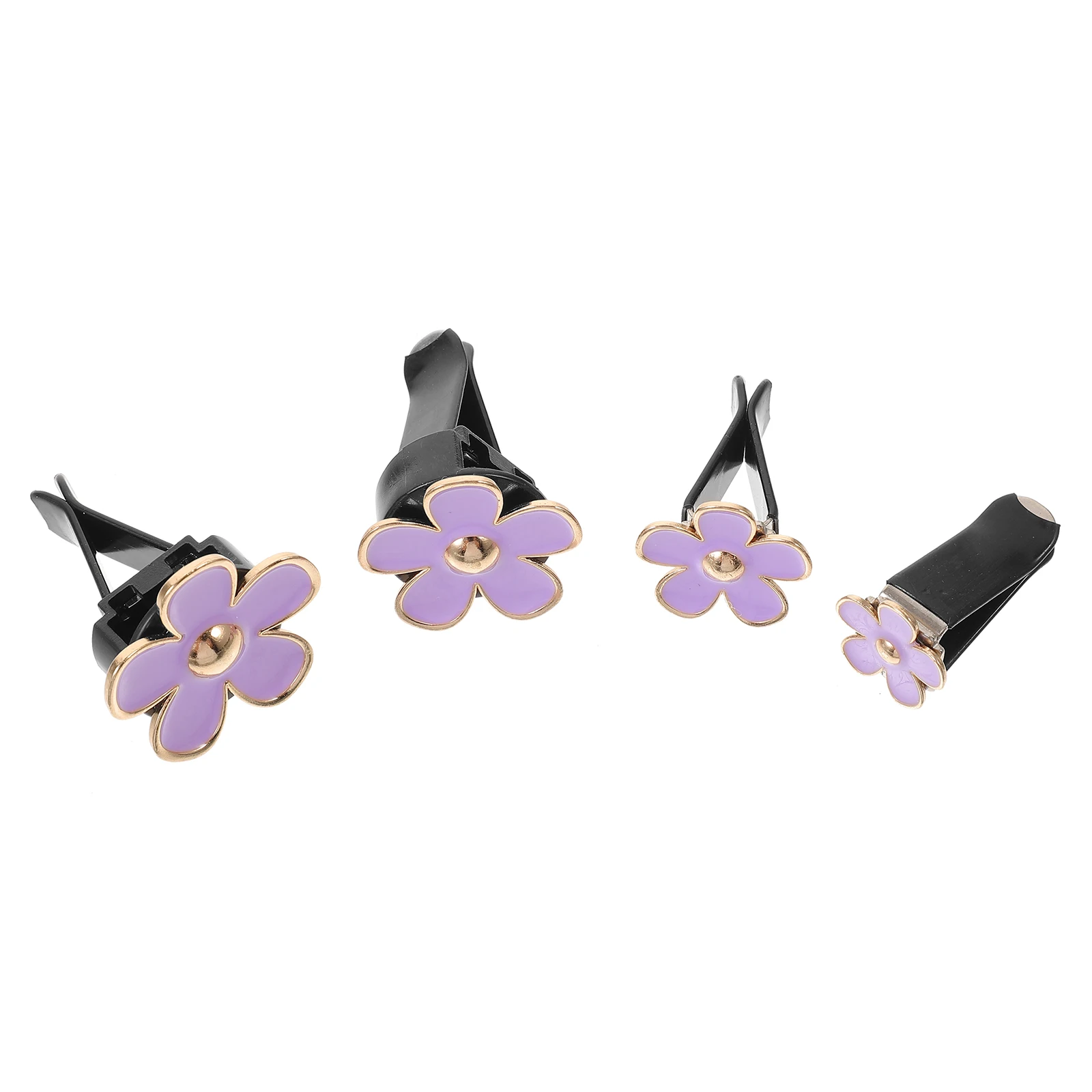 

4pcs Purple Small Chrysanthemum Car Air Freshener Alloy Decor Clip for Women Dashboard Interior Aroma Vent Decorations