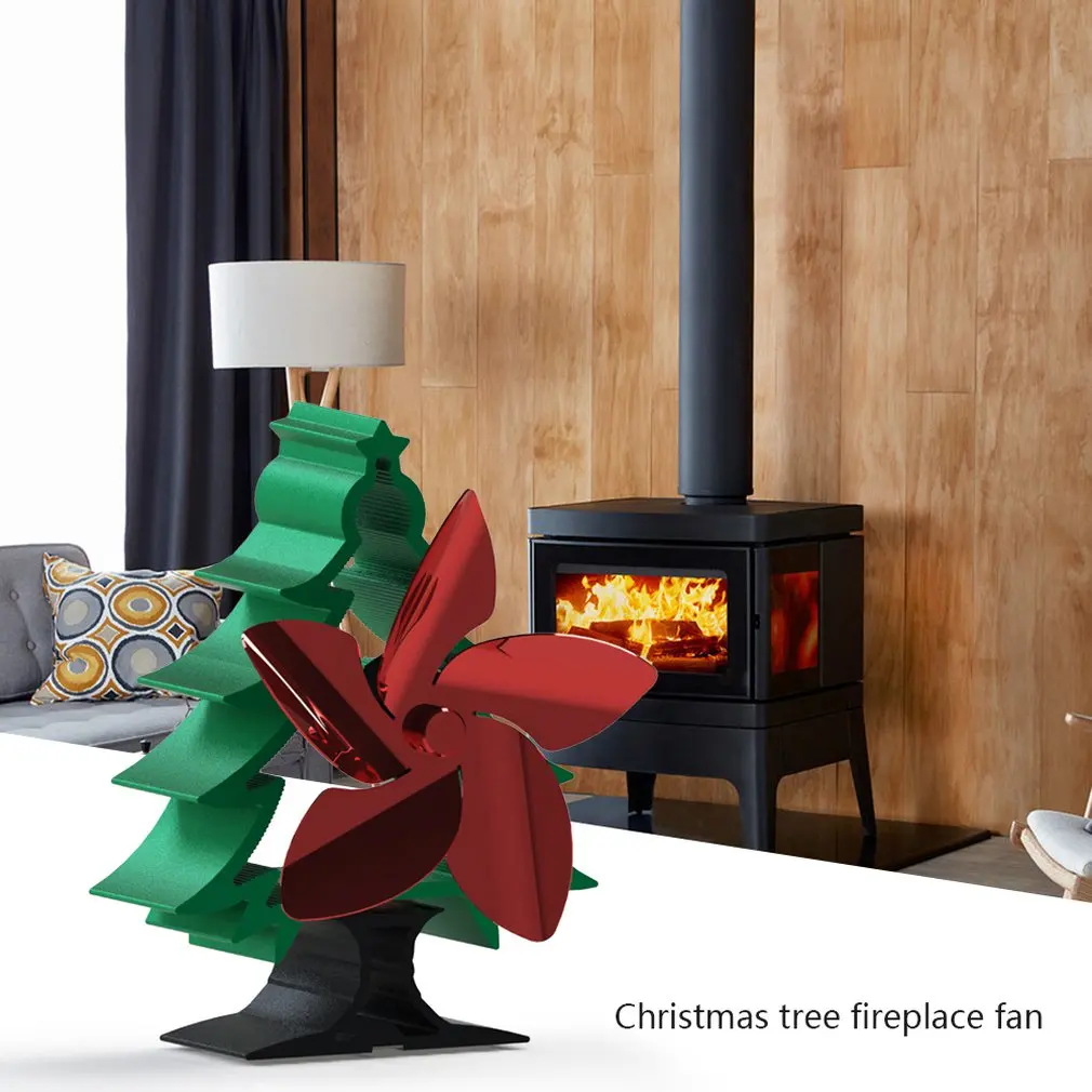 Ventilateur de cheminée d'arbre de Noël simple et portable, style européen, ventilateur à 5 pales, économie d'énergie, alimenté par l'énergie thermique