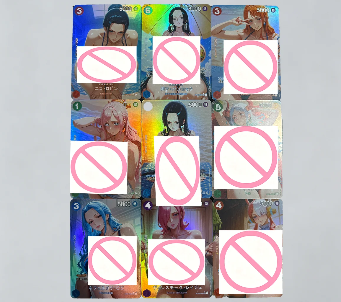 9 sets of DIYOnePiece,Nami Yamato,Vivi Hancock,Robin Song, Bonnie Bathhouse Series Flash Card,OPCG Classic Anime Collection Card