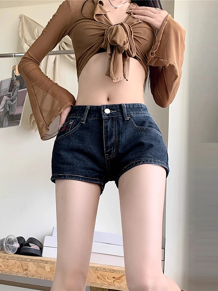 

plus Size American Retro Denim Super Shorts Women's Spring 2026 New Spicy Low Waist Slimming Versatile Hot Pants High Waist W...