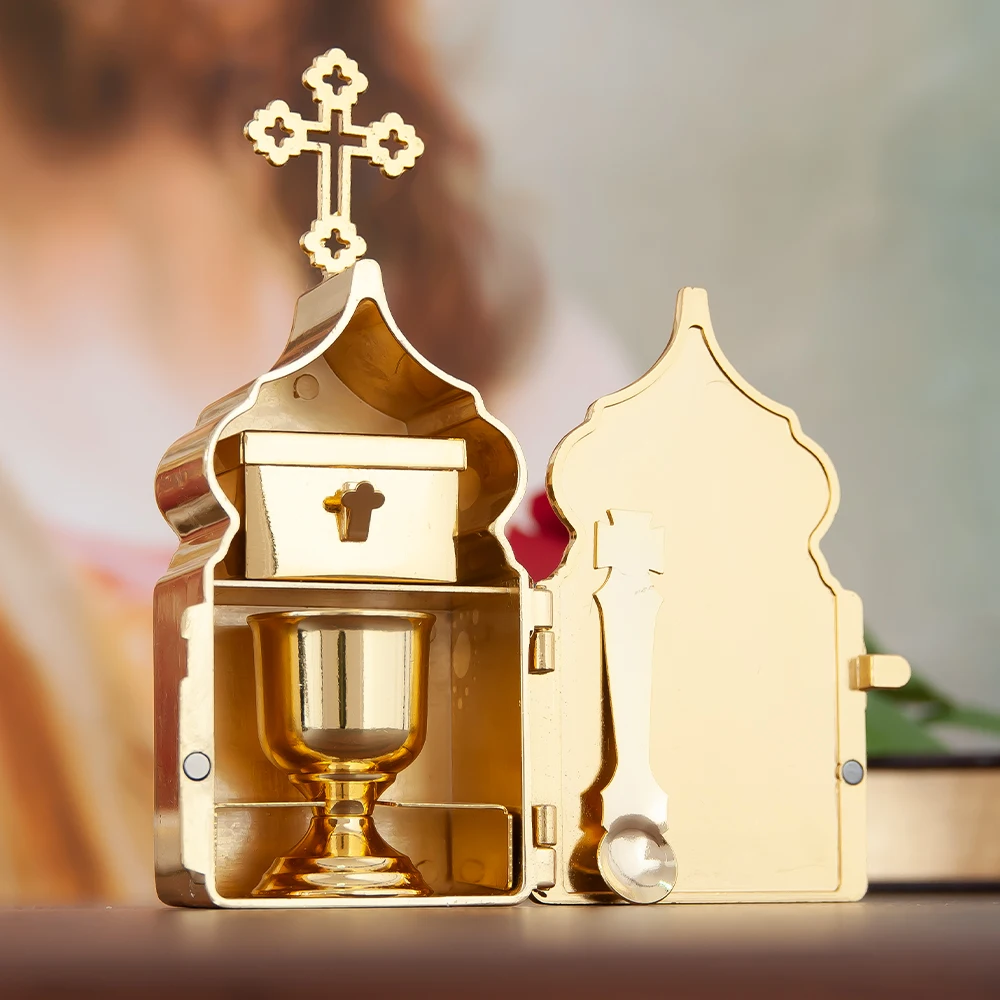Immagine 6: Nuovo 2026 Santo Graal, Scatola Sacra Placcata Oro, Forniture Liturgiche, Calice per Santa Comunione, Forniture per la Messa, Decorazioni Religiose e Confezione Regalo 1 Set