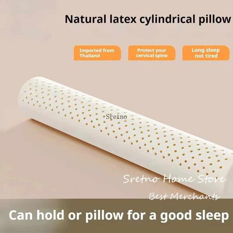 Thailand Natural Latex Cylindrical Neck Pillow Bed Long Large Throw Pillows Girls Sofa Living Room Sleeping Cushions Leg Pillow