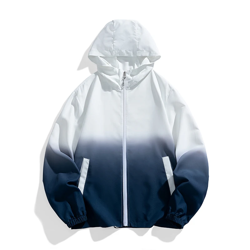 Summer Outdoor Travel Sunscreen Anti-UV Skin Clothing Men's And Women's Style Gradual Hooded Zipper Coat Thin Sweat Drying