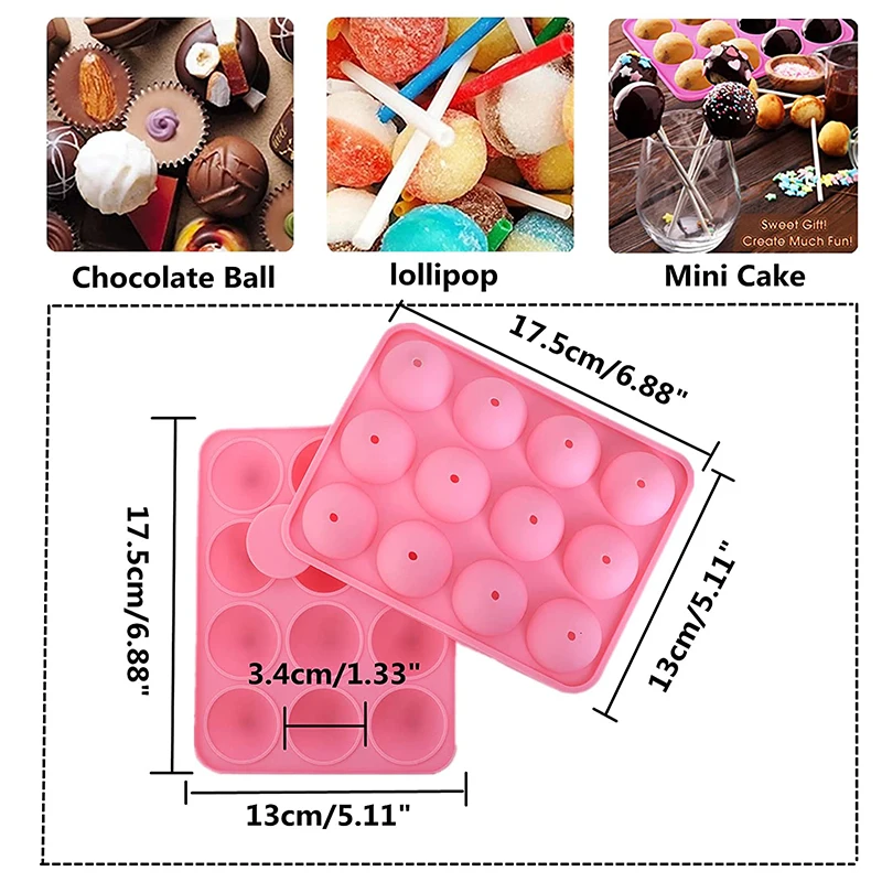 Cake Pop Mold Silicone Lollipop Maker Cakepop Baking Mould Candy Bar Moule Kitchen Accessories Decorating Tools With Pen Sticks