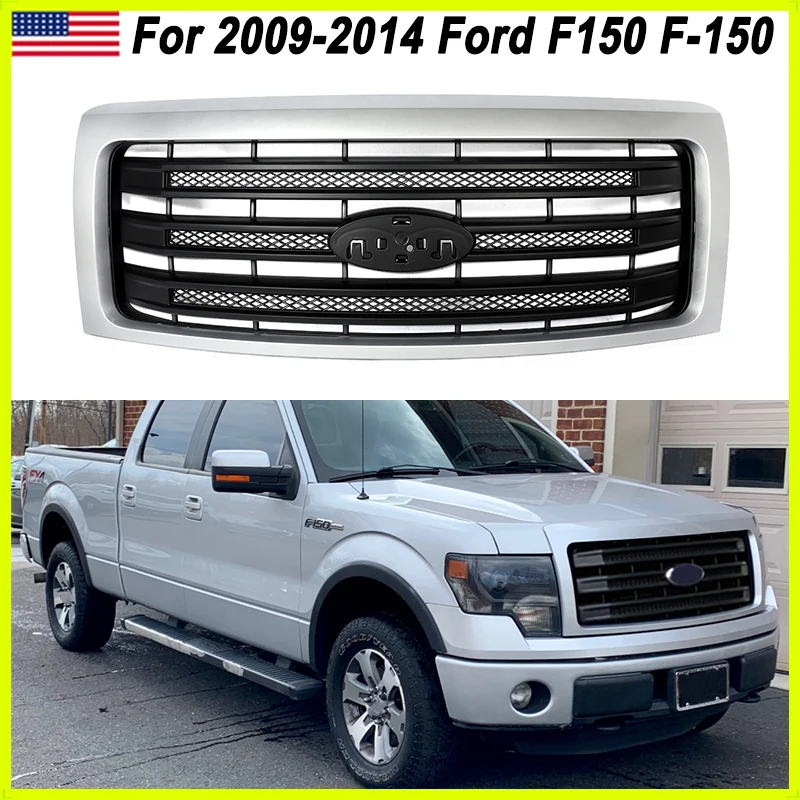 Magickit 3-Bars Front Bumper Radiator Grille Assembly For Ford F-150 F150 FX4 X2 Lariat Platinum STX XLT 2009-14 Car Accessories