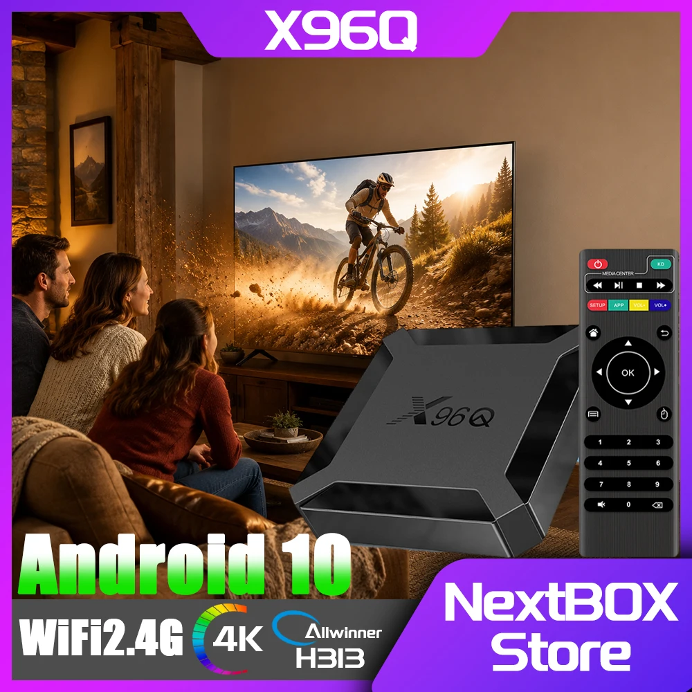 X96Q Android10 TV BOX Allwinner H313 Quad Core Wifi 4K HD Home Media Player Set Top Box 1GB 8GB/ 2GB 16GB Storage