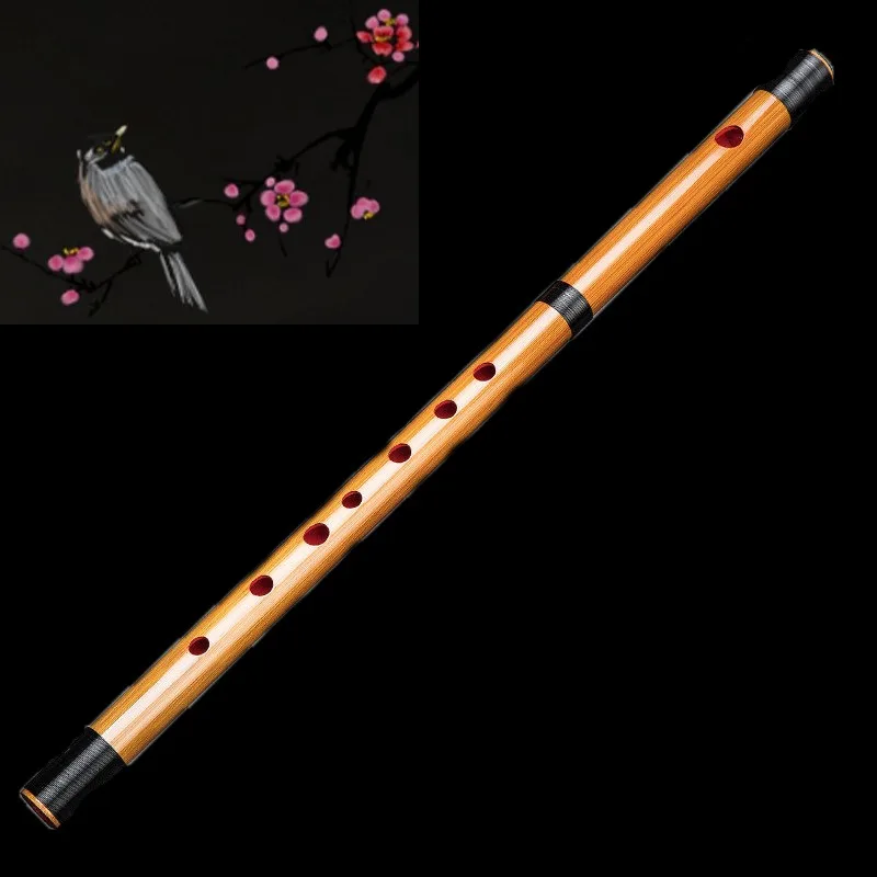 Japanese 8 Hole Bamboo Flute Portable Beginners Practice Shinobue Profession No Membrane Transverse Flutes Play Wind Instruments
