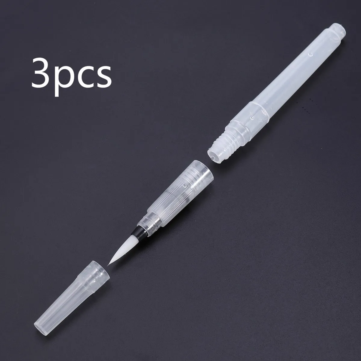 

1pcs Water Brush Pens Set For Watercolor Painting Durable Nylon Tip Soft Squeeze Handle Translucent Barrel Easy Clean