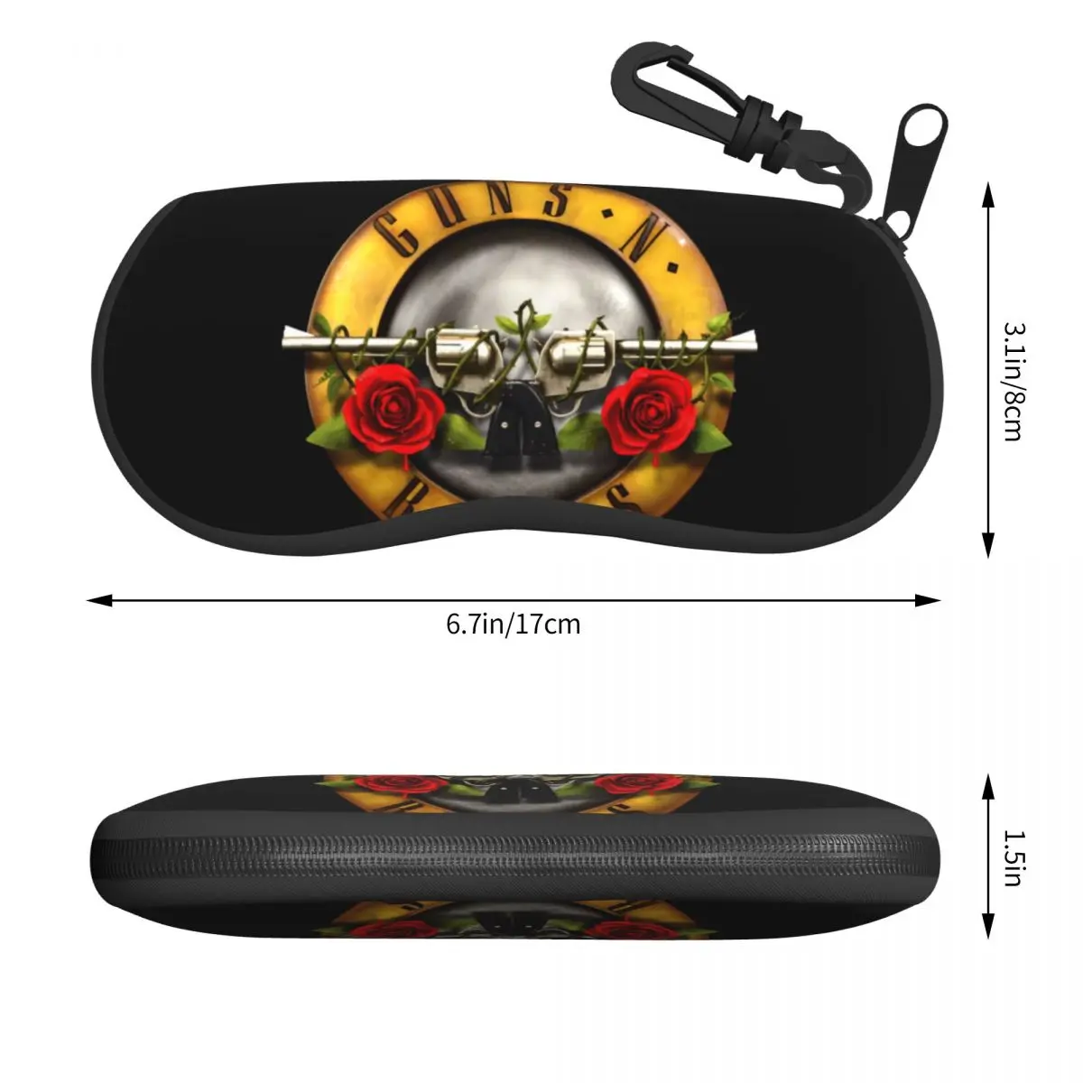 Custom Guns N Rose Logo Heavy Metal Glasses Case Cool Shell Eyeglasses Case Sunglasses Box