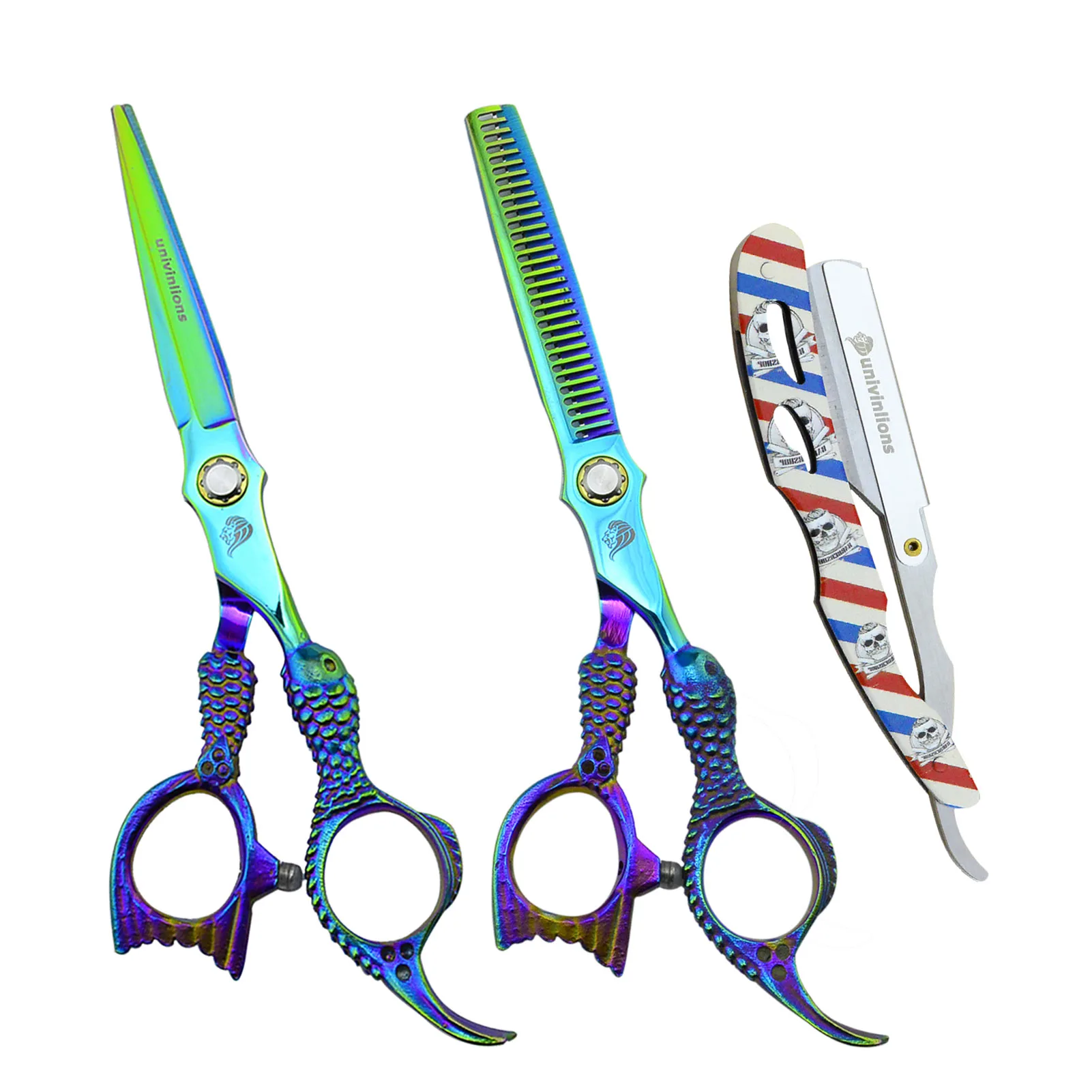 

6.0" Shiny Gradient Hairdressing Scissors Barber Thinning Shear Salon Cutting Scissors Haircut Scisor Japanese Clipper 440C