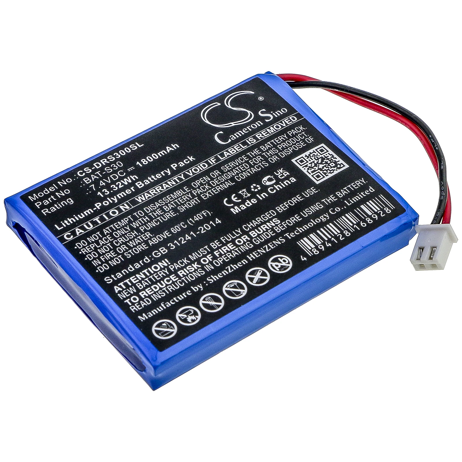 

Cameron Sino 7.4V 1800mAh Replacement Battery BAT-S30 for Deviser S30 +TOOL