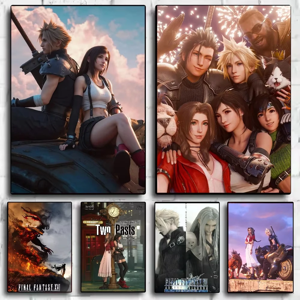 Póster de Final F-Fantasy de videojuegos, pintura en lienzo HD para el hogar, sala de estar, dormitorio, bar, decoración estética