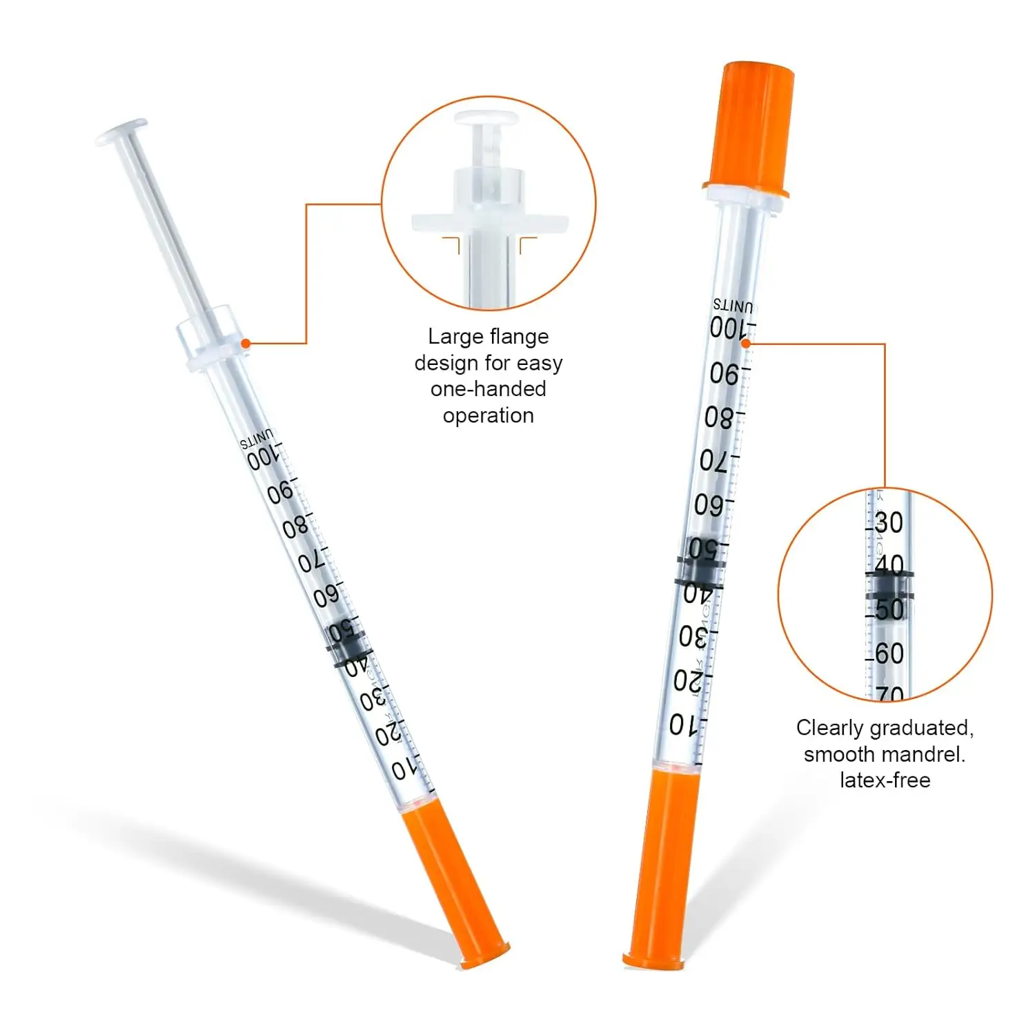 100 STKS 1 ml U-100 Insuline Spuit - 31G 8mm Naald voor Huisdieren, Vogels, DIY - ✓ Steriel ✓ Wegwerp ✓ Individueel verzegeld