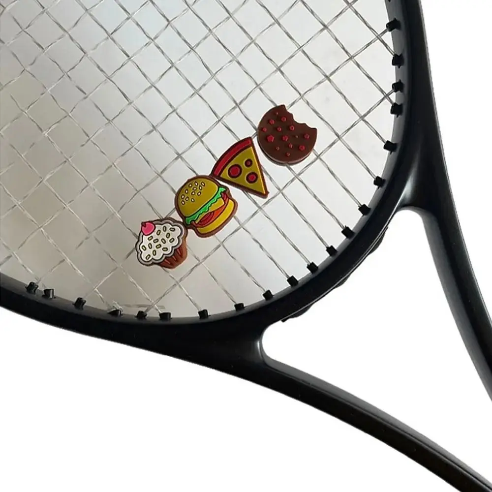 Hamburger Tennis Racket Vibration Pizza Cookie Shape Shock Absorber Silicone Tennis Racquet Dampener