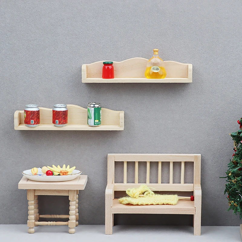 

1Pc Dollhouse Miniature Wall Shelf Hanging Storage Rack Model 1/12 Mini Furniture Home Decor Toy Doll Accessories-Toy
