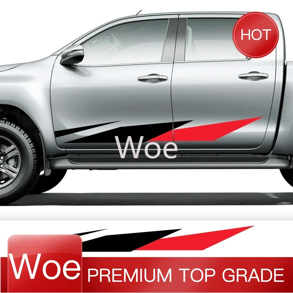 Woe Car Door Side Stickers For Ford F150 Ranger Raptor Dodge RAM Isuzu Dmax Toyota Hilux GMC Sierra GWM Cannon Univeral Decor De