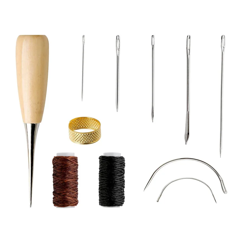 10/11Pcs Leather Sewing Kit Leather Craft Tool Kit Leather Repair Kit Leather Hand Sewing Repair Kit Sewing Kit DIY Tool Set