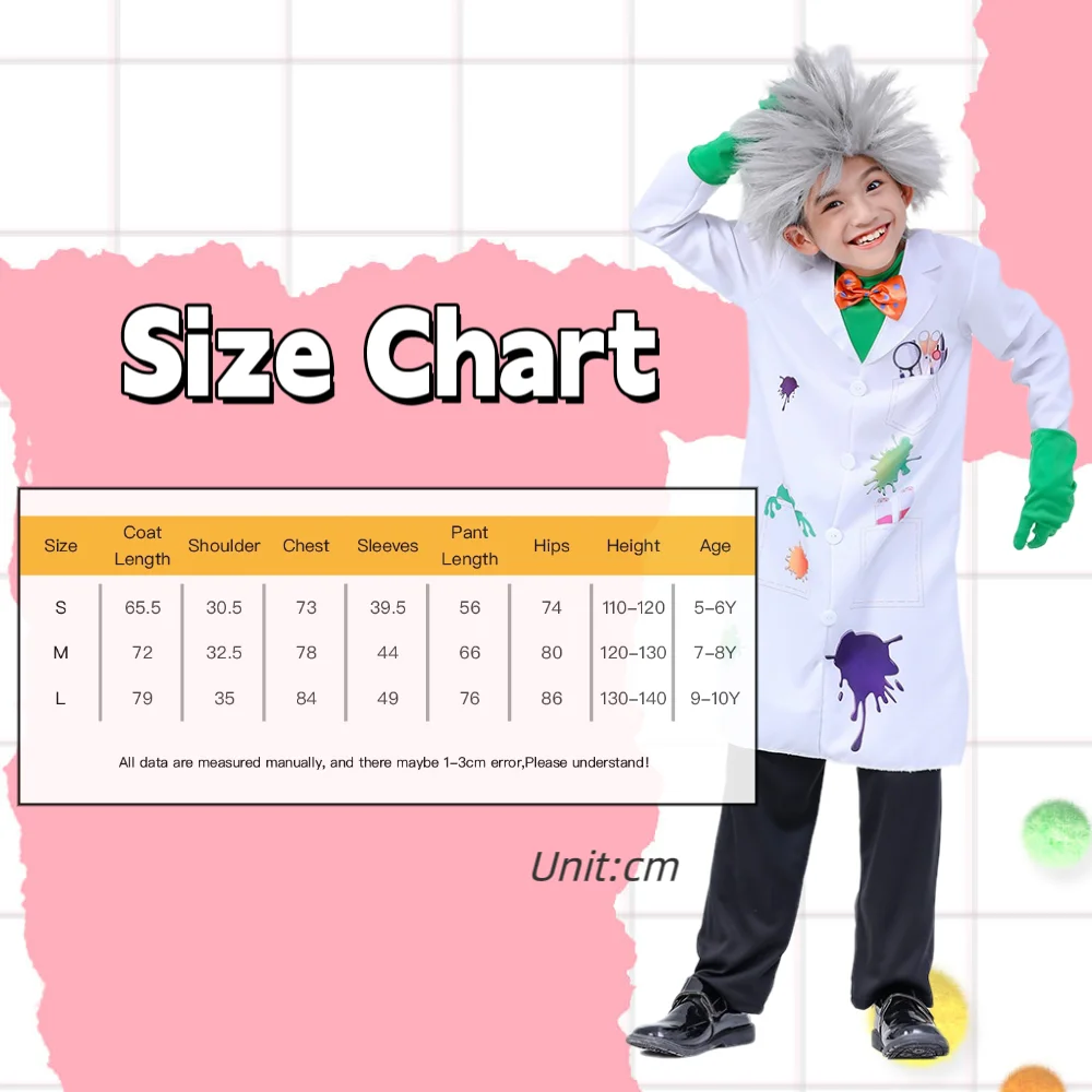 Boys Raving Mad Scientist Costume For Halloween Birthday Parties Carnivals Imaginative Classroom Activities