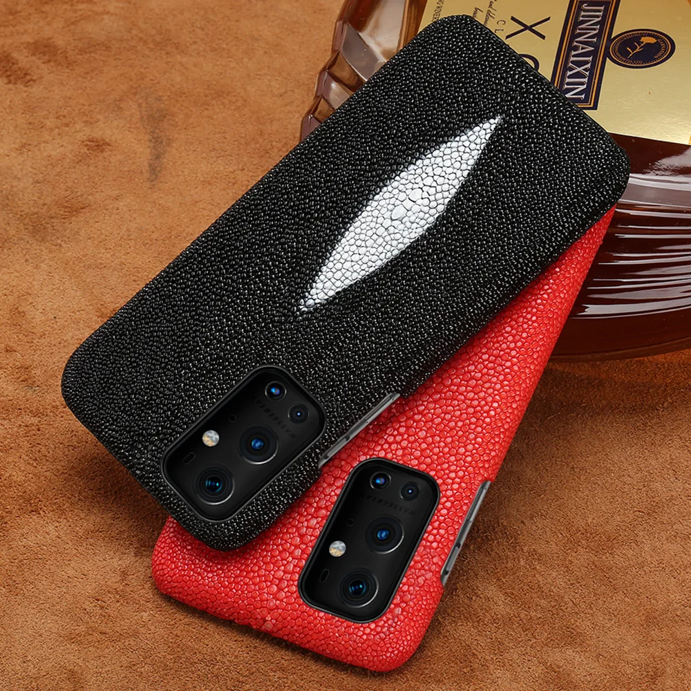 LANGSIDI Original Stingray Leather case For Oneplus 9 Pro 9R Luxury leather cover For One Plus 9pro 8pro T 6T 7T 9 pro fundas