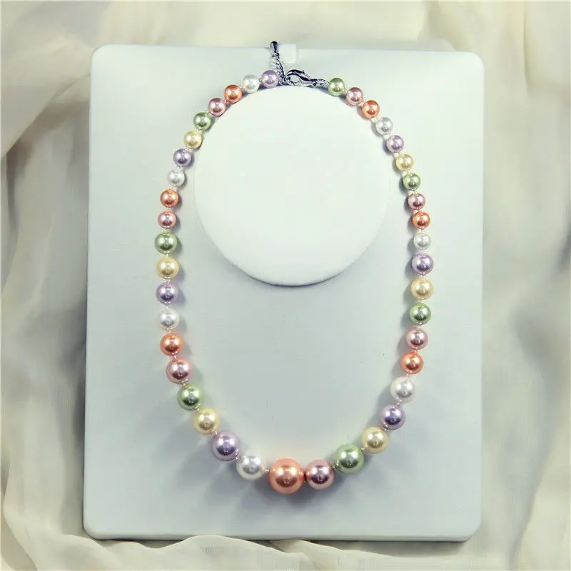 

AAA+ Jewelry Rare Huge 8-16mm Genuine South Sea Blend color Shell Pearl Necklace Heart Clasp 18'' Chain 925 Sterling Silver