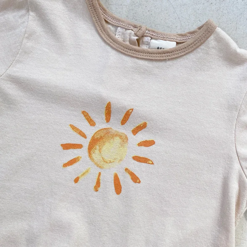 2024 Summer New Baby Short Sleeve Jumpsuit Cute Sun Print Infant Jumpsuit For Boy Girl Casual Newborn Toddler Clothes