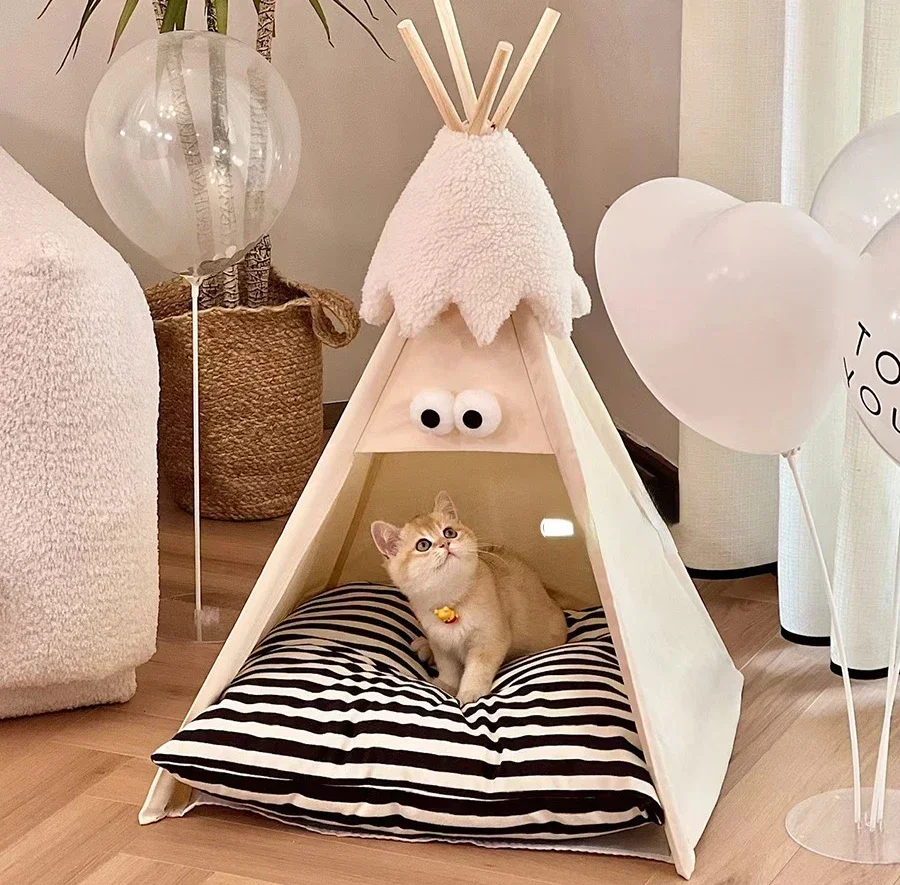 

Cat tent, cat kennel, kennel, universal in all seasons, warm in winter, semi-enclosed pet bed