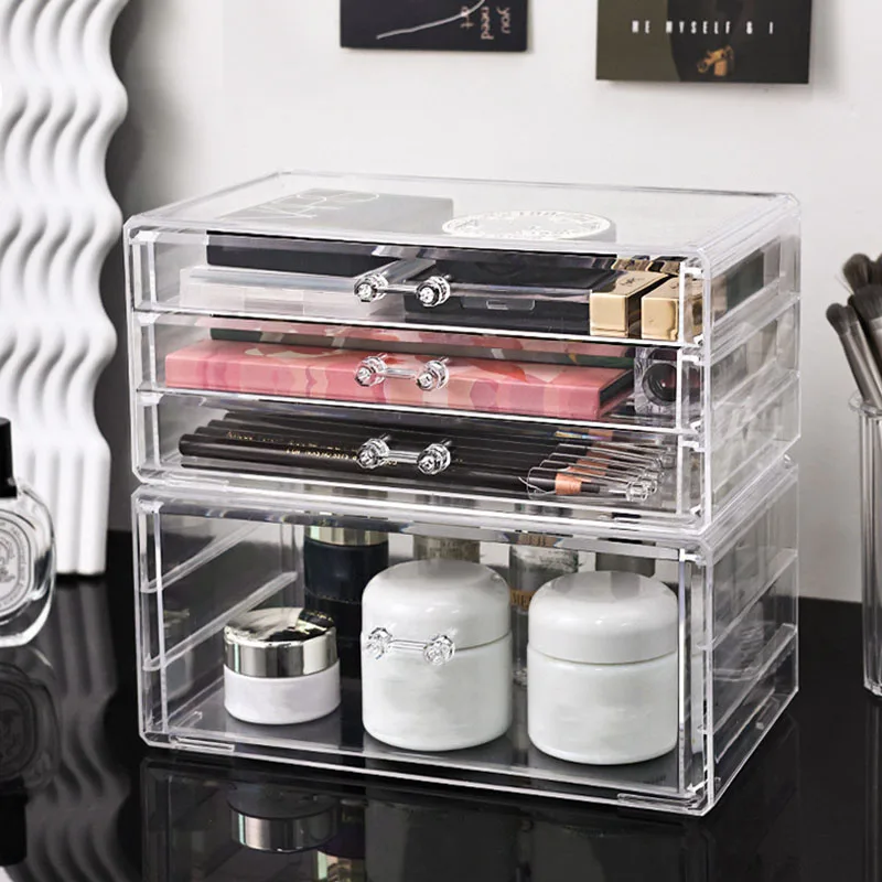 Acrylic Cosmetics Storage Box, Lipstick Storage Box, Desktop Drawer Makeup Storage Rack, Transparent Jewelry Storage Box