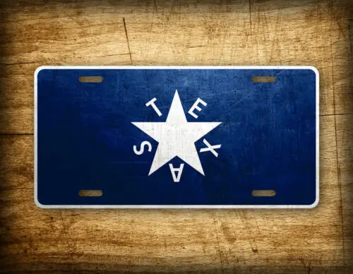 Texas De Zavala Flag License Plate Antique Auto Tag The Lone Star State