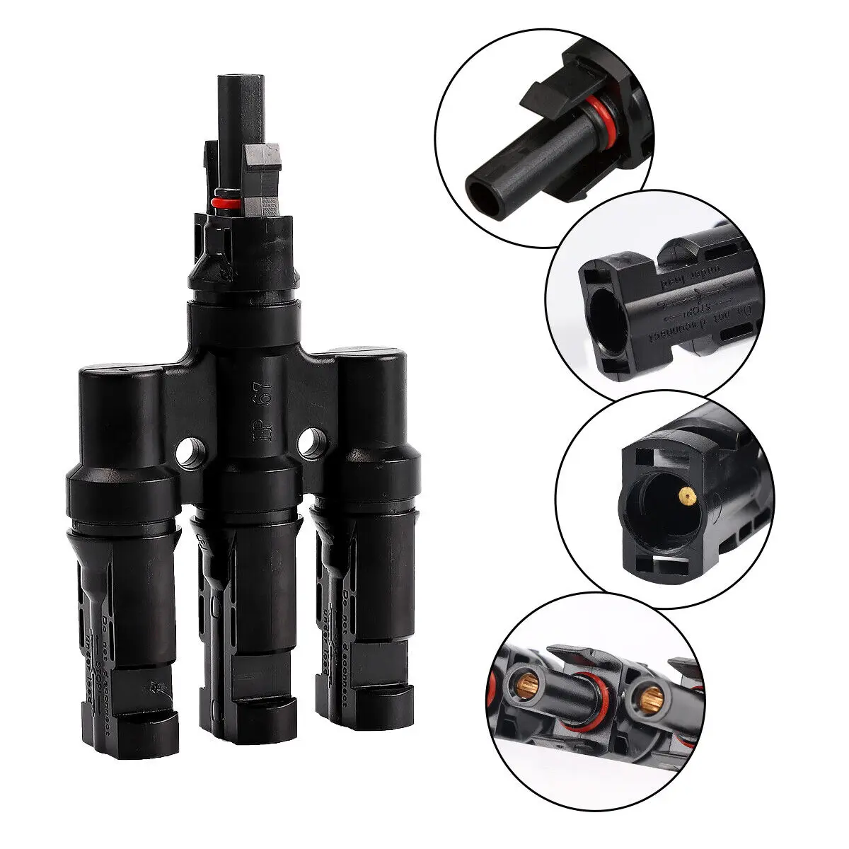 1 Pair T2/T3/T4/T5/T6 Male&Femal Branch PV Solar panel Cable Connectors 30A 1000V Electrical Photovoltaic Panel Wire Connector