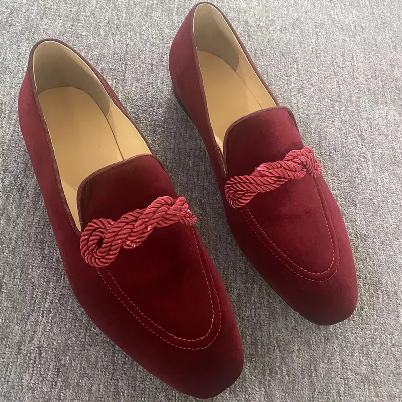 

New Italy Wine-red Men Velvet Loafers High Quality Slip On Flats Casual Shoes Handmade Moccasins Driving Shoes