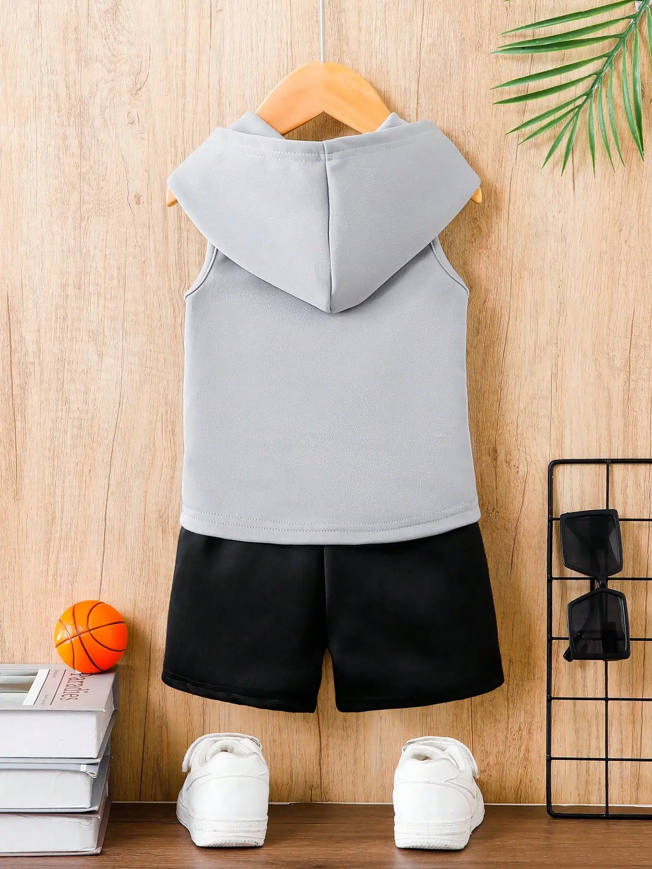 Summer set for boys, sportswear, sleeveless shorts, European and American style, thin style, cool to wear on the outside