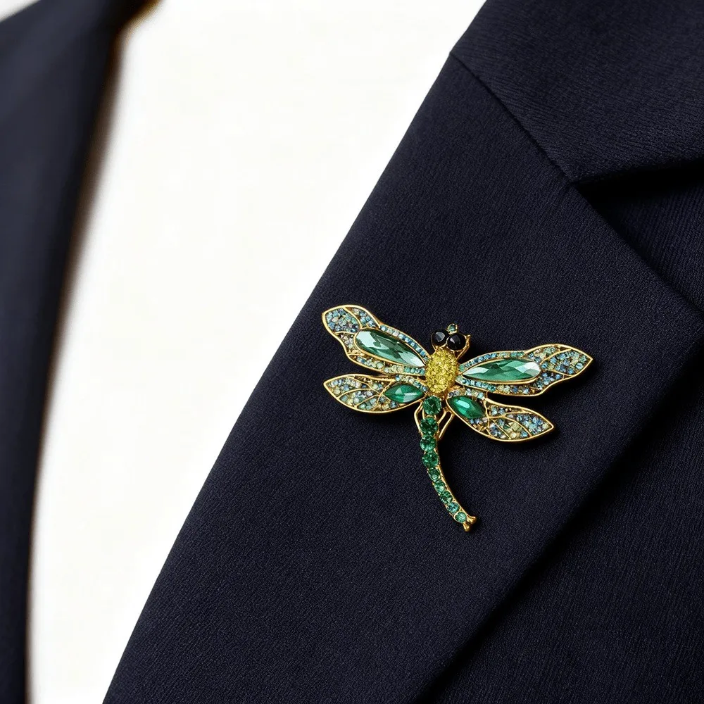 

Baroque Luxury Beautiful Dragonfly Insect Design Brooch for Men and Women, Jewelry Accessories, Wedding Holiday Party Gift