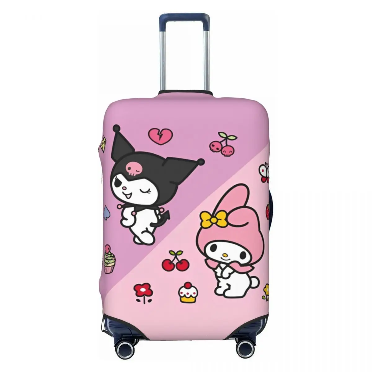 Pink Cute My Melody Kuromi Sanrio Luggage Covers For Suitcases Travel Suitcase Cover Protector Fit 18-32 Inch Luggage